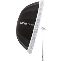 Godox UB-130W 51 pouces 130 cm Parapluie de Studio Parabolique Réflecteur Noir et Blanc avec Tissu de Housse Diffuseur Noir et Argent