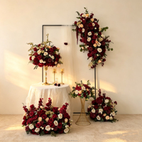 Centre de table moderne en fleurs artificielles en soie de haute qualité, chemin de table, rangée de fleurs pour mariage, décoration pour la Saint-Valentin, fête, événement