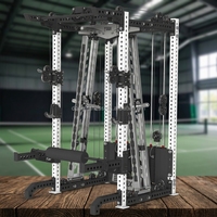 Tower Smith Machine Multifonctionnelle, Rack de Musculation Commercial à Angle Réglable en 5 Positions, Équipement de Fitness
