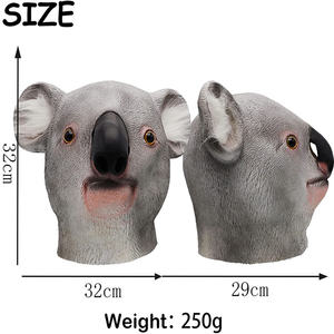 หน้ากากหมีโคอาล่าแบบเต็มหัวสีเทา,หน้ากากสัตว์ยางสมจริงสำหรับเทศกาลฮาโลวีนอุปกรณ์เทศกาลคอสเพลย์ - Product Image 2