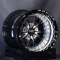 Jantes Beadlock personnalisées forgées en 2 parties, noir brillant fraisé, direct usine, jantes décalées 10 rayons pour course de dragster