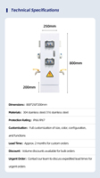 Pilier d'alimentation et d'eau étanche IP66/IP67 10A/16A en acier inoxydable 304/316 pour quai maritime, camping-car, camping, utilisation extérieure, certifié CE