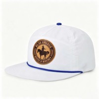 Casquette de baseball unisexe légère et réglable à 5 panneaux en polyester/coton à séchage rapide avec patch d'étiquette pour activités de plein air
