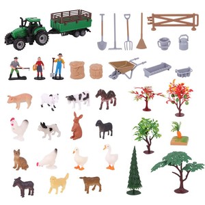 Set di 49 Pezzi Modello di <span class=keywords><strong>Fattoria</strong></span> con Trattore e <span class=keywords><strong>Animali</strong></span> Realistici, Giocattoli in Plastica <span class=keywords><strong>per</strong></span> <span class=keywords><strong>Bambini</strong></span>, Kit Fai-da-Te - Product Image 6