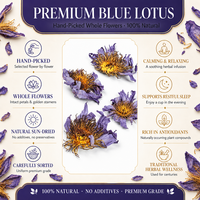 Fleurs de lotus bleu séchées naturelles, directement de l'usine, Nymphaea Caerulea entières, matière première en vrac pour tisane, vente en gros
