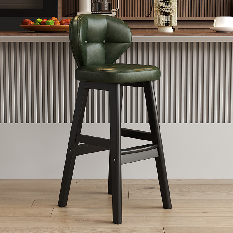 Black wooden feet-dark green oil wax leather