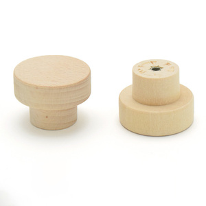 Perilla de Madera de Haya Sin Acabado <span class=keywords><strong>para</strong></span> <span class=keywords><strong>Muebles</strong></span>, Perilla Redonda Pequeña de Madera <span class=keywords><strong>para</strong></span> Cajones - Product Image 2