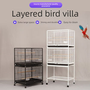 <span class=keywords><strong>Cage</strong></span> à oiseaux carrée de luxe en acier inoxydable pour perroquets, utilisation intérieure et extérieure, plateau et emballage en plastique - Product Image 4