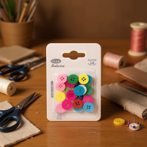 Bottoni multicolori Ilan da 15 mm, 24 pezzi per cucito e artigianato - Product Image 5