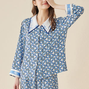 Piyama serat bambu daur ulang, Set pakaian tidur wanita mewah panjang lembut meregang piyama pakaian tidur wanita piyama bambu/ - Product Image 4