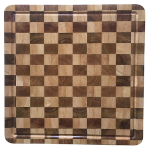 Tabla de cortar cuadrada de madera de acacia con diseño a cuadros de 40x40x4cm, tabla de cortar de veta de madera, venta al por mayor - Product Image 1