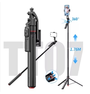 Mini stabilisateur de téléphone portable télescopique pliable en alliage d'aluminium avec suivi intelligent AI à 360° et contrôle automatique du visage, trépied pour selfie - Product Image 1