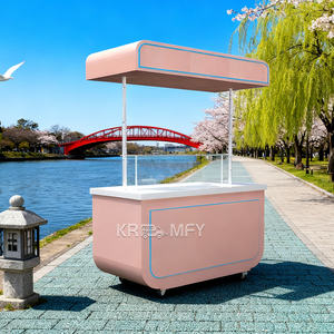 Carrito de Comida Móvil de 4 Ruedas Remolcable para Eventos de Dulces, Comida Rápida y Helados, con Luces LED y Resistente a la Oxidación - Product Image 3