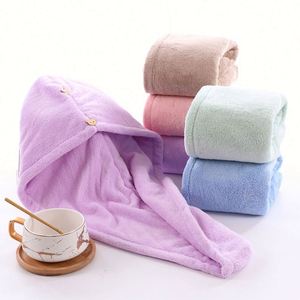 Serviette turban magique en microfibre douce à séchage rapide 25*65 Rose Bleu pour séchage des cheveux et bonnets de douche - Product Image 4