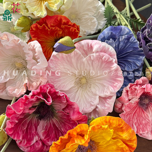 Flores Artificiales de Amapola de Seda de Hua Ding Studio, Colores Mezclados, Decoración del Hogar, Accesorios para Bodas - Product Image 4