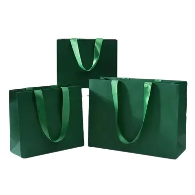 Custom Products Boutique Carrier Bags Bolsas Packaging Bag Foldable Reusable Paperbag Paper Shopping Bag With Logo
