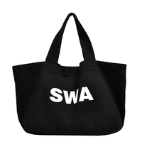 Sac fourre-tout en toile imprimé avec logo personnalisé, sac fourre-tout surdimensionné en coton recyclé écologique pour l'été, grande capacité