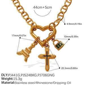 Collier personnalisé <span class=keywords><strong>Pandora</strong></span> avec <span class=keywords><strong>pendentif</strong></span> cœur, chaîne plaquée or 18 carats avec cœur et émail interchangeables, idéal pour diverses occasions et cadeaux - Product Image 5