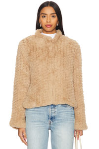 FF1017 Estilo Clássico Senhoras Faux Fur Mão Jaqueta De Malha Personalizado Fazer Lotes de Cores Mulheres Jaqueta - Product Image 2