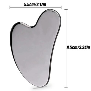 Outil facial Gua Sha, outil de massage GuaSha en acier inoxydable, tableau de Gua Sha universel en métal argenté <span class=keywords><strong>pour</strong></span> l'<span class=keywords><strong>acupuncture</strong></span> SPA - Product Image 5