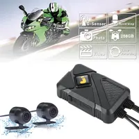 Grabadora de vídeo para motocicleta, cámara de salpicadero sin pantalla, 2 canales, lente delantera y trasera Dual, 1080P
