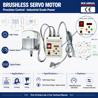 Kit de moteur servo sans balais 750W avec contrôleur à interrupteur et arbre fileté de 15 mm pour ponceuse à bande, affûtage de couteaux, polissage de métaux