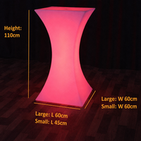 Table de bar lumineuse LED RGB réglable en hauteur, étanche, pour hôtel, salon et réception de mariage, avec tabouret de bar LED