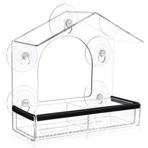 Window <strong>Bird</strong> <strong>Feeder</strong> With Extra Strong Suction Cups, Acrylic Detachable <strong>Birds</strong> <strong>Feeders</strong> <strong>Tray</strong>, Transparent Outside Birdhouse - Product Image 1