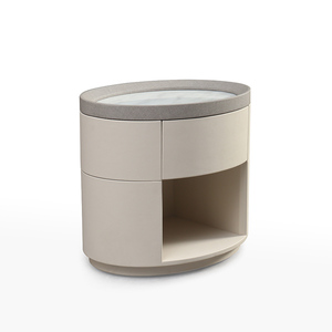 Table de chevet en bois massif au design original, style italien moderne avec rangement pour chambre d'hôtel ou d'appartement - Product Image 2