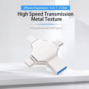 แฟลชไดรฟ์ USB OTG แบบกำหนดเอง OEM 4 in 1 ความจุ 8GB 16GB 32GB <span class=keywords><strong>64GB</strong></span> 128GB USB 3.0 เมมโมรี่สติ๊ก สำหรับ <span class=keywords><strong>Iphone</strong></span> Android Windows - Product Image 4