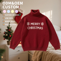 OEM de haute qualité confortable tricoté col roulé pull de Noël pour femmes personnalisé tricoté moche chandails de Noël pour les femmes