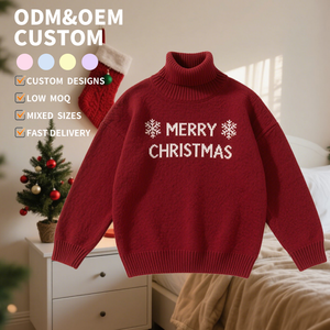 OEM <span class=keywords><strong>de</strong></span> haute qualité confortable tricoté col roulé <span class=keywords><strong>pull</strong></span> <span class=keywords><strong>de</strong></span> Noël pour femmes personnalisé tricoté moche chandails <span class=keywords><strong>de</strong></span> Noël pour les femmes - Product Image 1