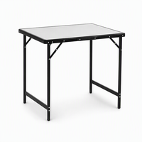 Table pliante portable noire en aluminium légère pour pique-nique, fête, camping et chaise de plage
