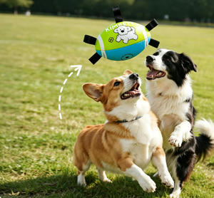 Jouets de rugby indestructibles pour chiens avec sangles de traction, jouets de football interactifs durables et résistants aux morsures pour les jeux de la corde. - Product Image 5