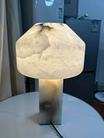 Lampe de table LED en marbre espagnol Hullxine - Design moderne pour salon, chambre, hôtel, villa, personnalisable, alimentation filaire