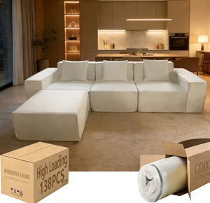Juegos de Muebles para Sala de Estar al por Mayor, Sofá Combinado en Forma de L, Sofá Modular Comprimido sin Estructura, Personalizable - Product Image 1