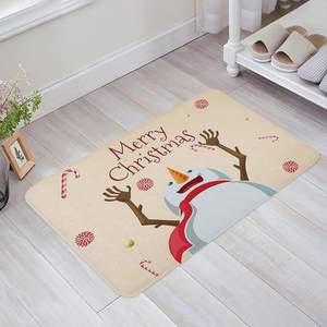 <span class=keywords><strong>Tapis</strong></span> de porte carré pour l'ambiance de Noël transfrontalière, résistant à la saleté, résistant à l'usure, facile d'entretien, motif bonhomme de neige - Product Image 3