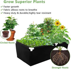 उद्यान रोपण विभाजित महसूस किया बिस्तर बैग बागान पॉट वर्ग रोपण बढ़ने महसूस किया के लिए कंटेनर पौधों, फूल, सब्जियों - Product Image 2