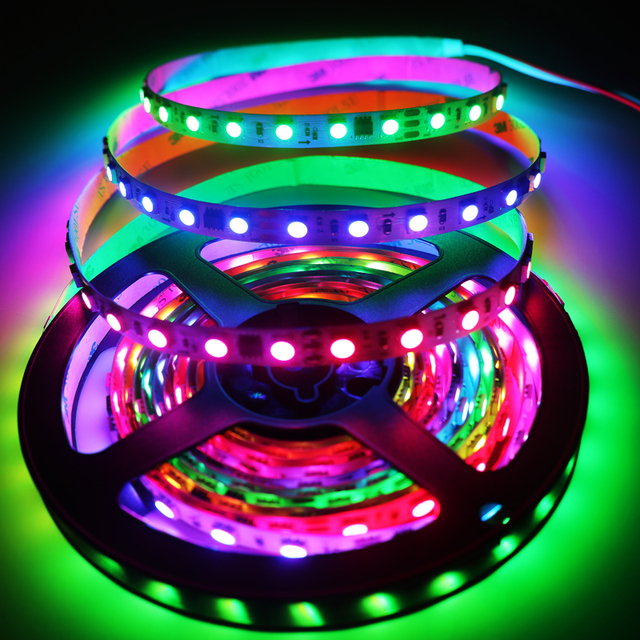 WS2811 SMD 5050 Led Strip Light 12V 24V 60 72 96 120LEDs Pixels Addressable Digital RGB Strips for Gaming Room, TV Backlight