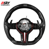 Setir Mobil BMW F10 M5 M6 M8 F06 F12 F13 F90 F92 F93 Seri 5 6 7 Berbahan Serat Karbon dengan Motor LED