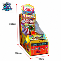 Machine de jeu d'arcade à monnayeur pour enfants, modèle 'Petit Monstre Gourmand', jeu de lancer de balles et de récupération de tickets, en plastique, en anglais, pour centres de jeux