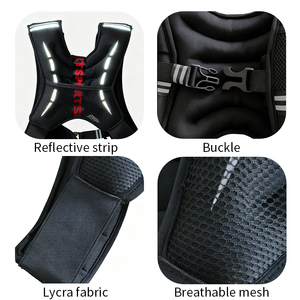 سترة تدريب محمولة من النيوبرين مثقلة بالفولاذ، متينة ومقاومة للماء، مع شريط عاكس وتصميم جيوب وأحزمة كتف سميكة - Product Image 3