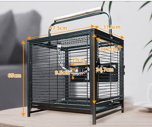 25.59 İnç Ferforje Kuş Taşıma Kafesi, Taşınabilir ve Hafif, Papağanlar, Conures ve Muhabbet Kuşları için Kolay Kurulum - Product Image 3