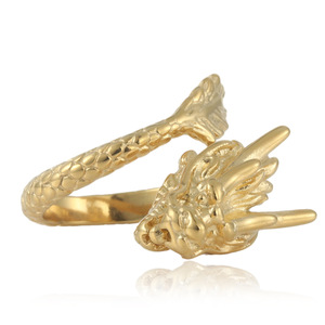 Men's Dragon <b>Head</b> Ring Gold Tone Stainless Steel Animal Shape Punk <b>Style</b> Jewelry Gift 240111 - Product Image 4