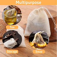 Sac en mousseline à cordon 13x16cm en coton naturel non blanchi pour infuser les herbes, le café, le thé, les soupes, les sauces et les bouillons