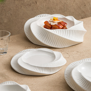 <span class=keywords><strong>Assiette</strong></span> à double couche avec motif floral, <span class=keywords><strong>assiette</strong></span> artistique créative pour hôtel, restaurant, dessert, plateau <span class=keywords><strong>de</strong></span> <span class=keywords><strong>présentation</strong></span> <span class=keywords><strong>de</strong></span> nourriture moderne - Product Image 3