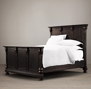 Cama Doble de Madera Maciza Estilo Americano Rústico, Cama Matrimonial para Dormitorio Principal, Villa, Hotel, Personalizable - Product Image 5
