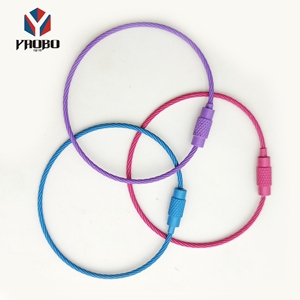 Keychain Khóa Vít Cáp Nhẫn Thép Không Gỉ Sơn Dây Cáp Vòng Nhẫn Cho Treo Tag Dây Móc Khóa - Product Image 5