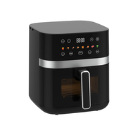 Freidora de Aire Eléctrica Antiadherente de 7L y 1850W con Pantalla Táctil y Ventana Visible