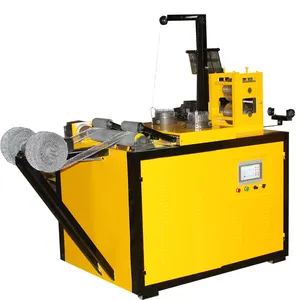 Automatic 2 heads mesh scourer making machine with high efficiency
